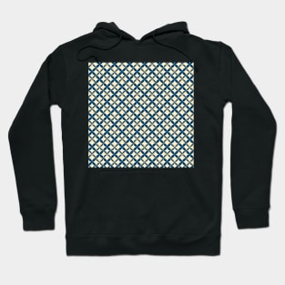 Retro semicircles blue and beige geometrical pattern Hoodie